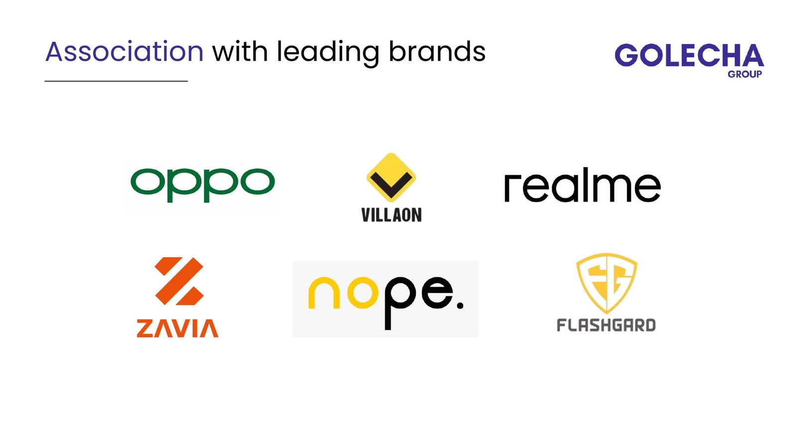 Association with leading brands