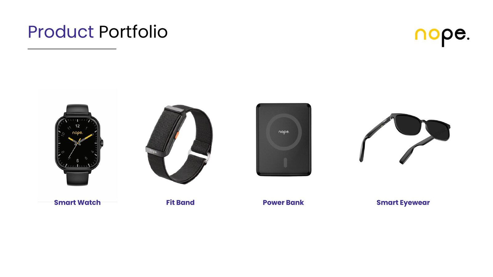 Nope product portfolio